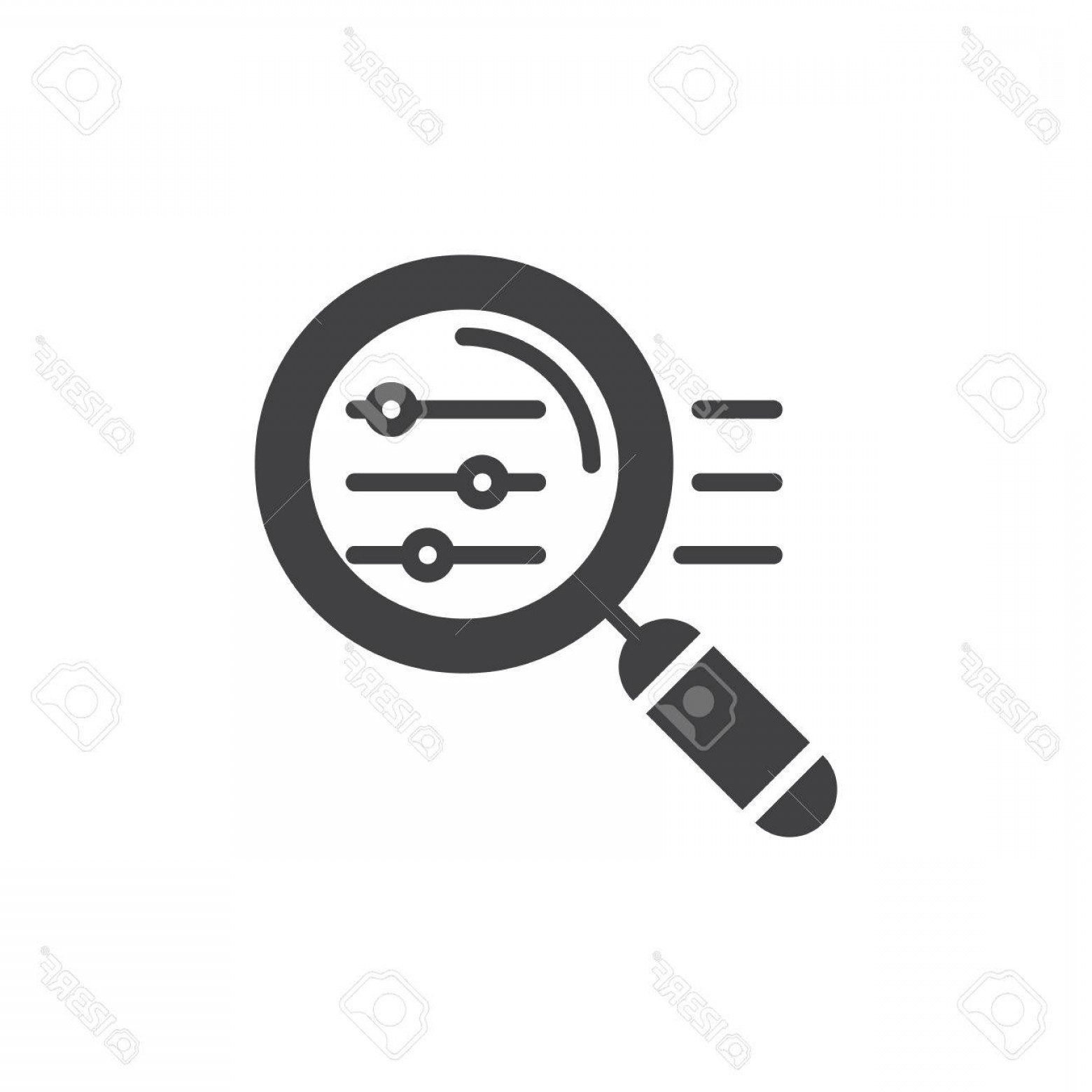 1560x1560 Photostock Vector Magnifying Glass With Settings Sliders Icon
