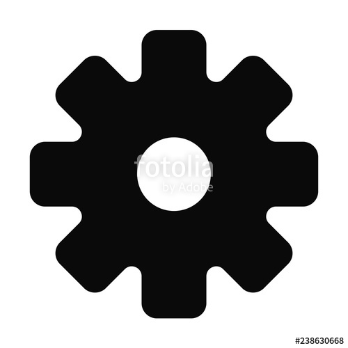 500x500 Filled Settings Icon Vector Isolated On White Background Modern