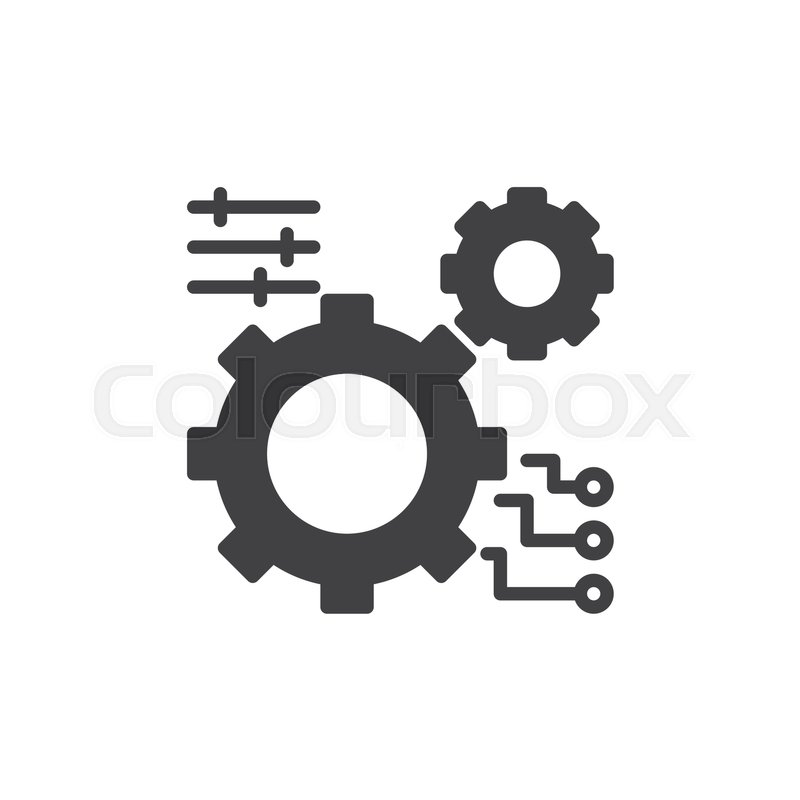 800x800 Gear, Settings Icon Vector, Filled Stock Vector Colourbox