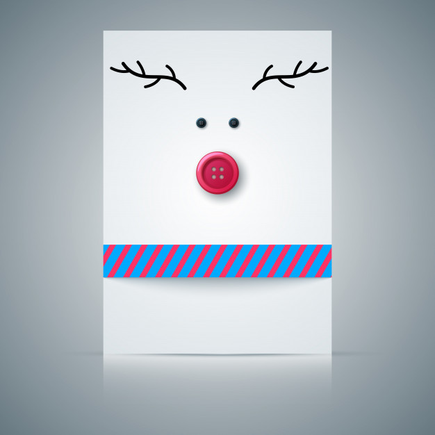 626x626 Postcard, Deer, Sewing Button Vector Premium Download