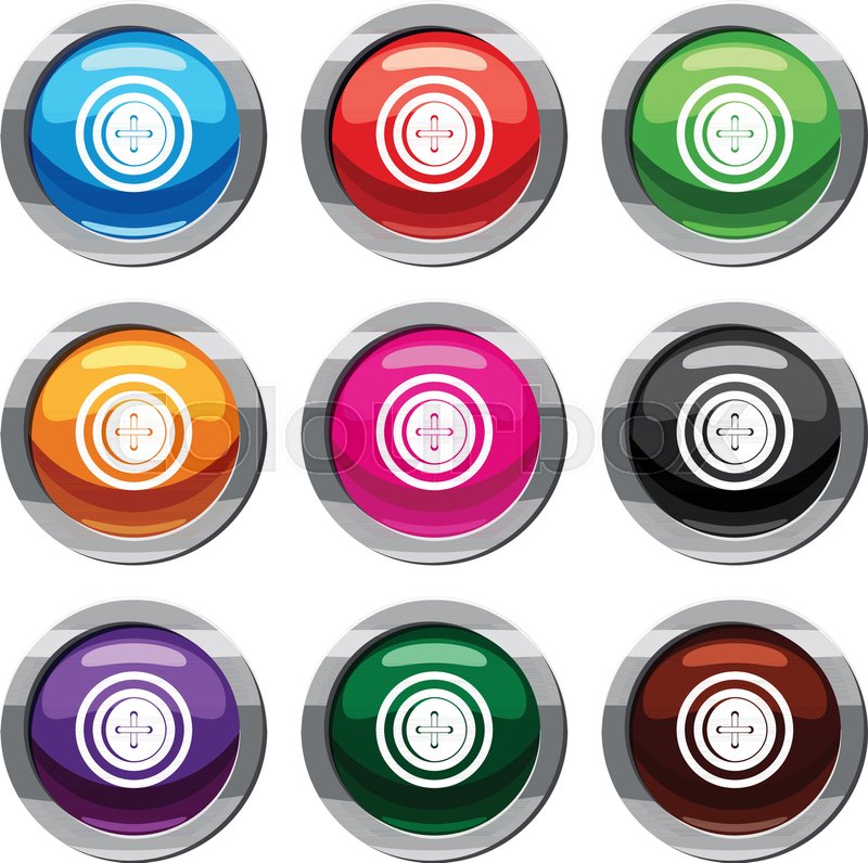 800x796 Sewing Button With A Thread Set Icon Stock Vector Colourbox