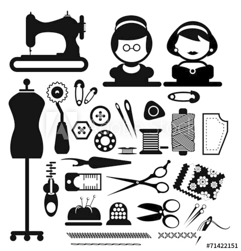480x500 Sewing Icons Vector
