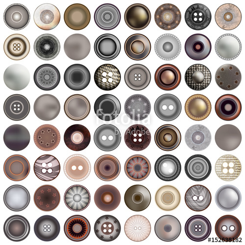 500x500 Various Sewing Buttons Isolated On White Mega Set Of Realistic