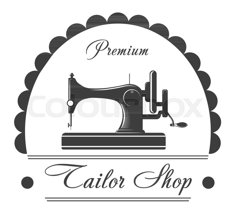 800x723 Premium Tailor Shop Monochrome Emblem Stock Vector Colourbox