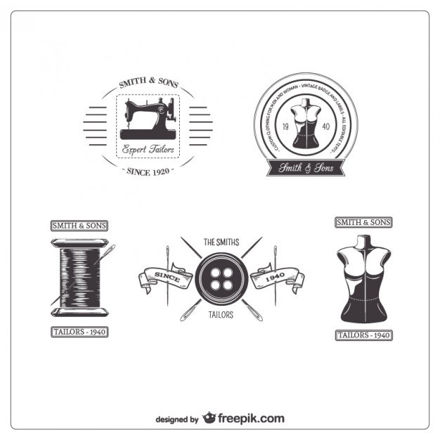626x626 Retro Tailor Badges Vector Free Download