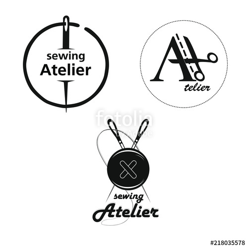 500x500 Sewing Atelier Vector Sign Design Element For Sign, Logo, Label