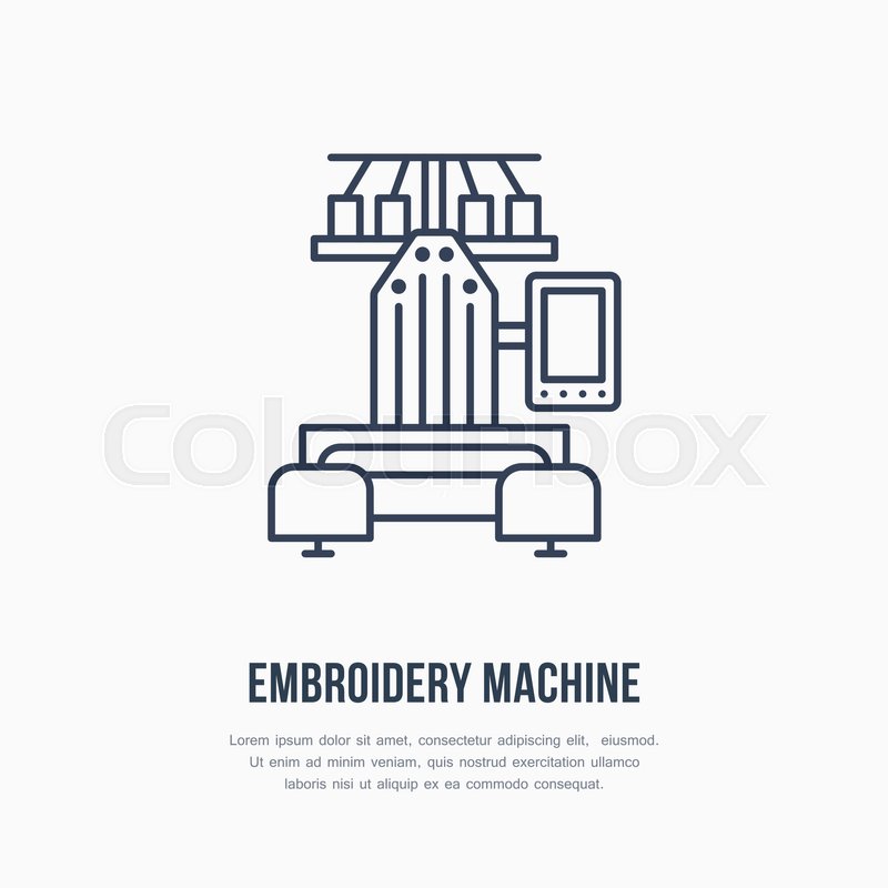 800x800 Sewing Embroidery Machine Flat Line Stock Vector Colourbox