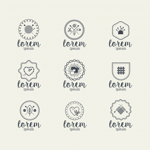 626x626 Sewing Logo Collection Vector Free Download