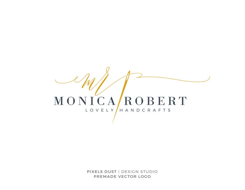 794x618 Premade Logo Sewing Logo Needle Logo Initials Thread Etsy