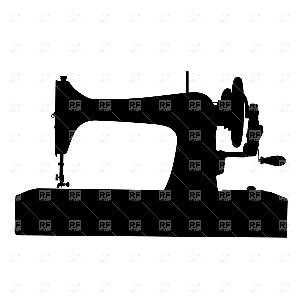 1200x1200 Retro Sewing Machine Silhouette Vector Image Of Technology