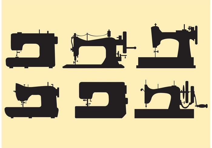 700x490 Set Retro Sewing Machine Vectors