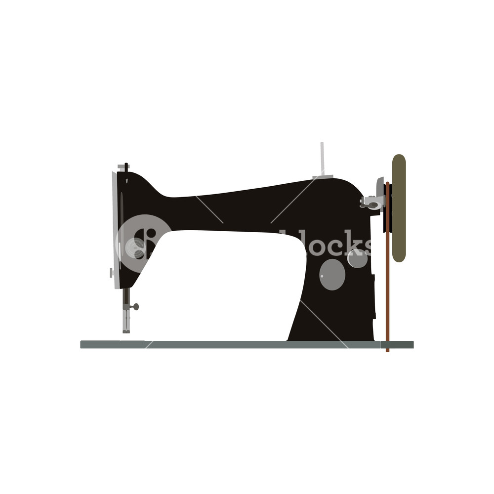 1000x1000 Sewing Machine Vector Vintage Illustration Icon Tailor Old Fashion