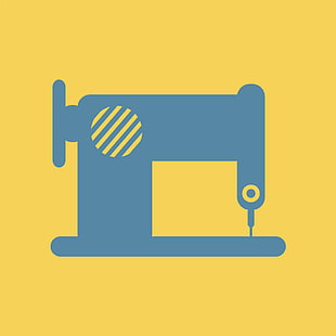 310x310 Flat Icon In Black And White Style Sewing Machine Vector