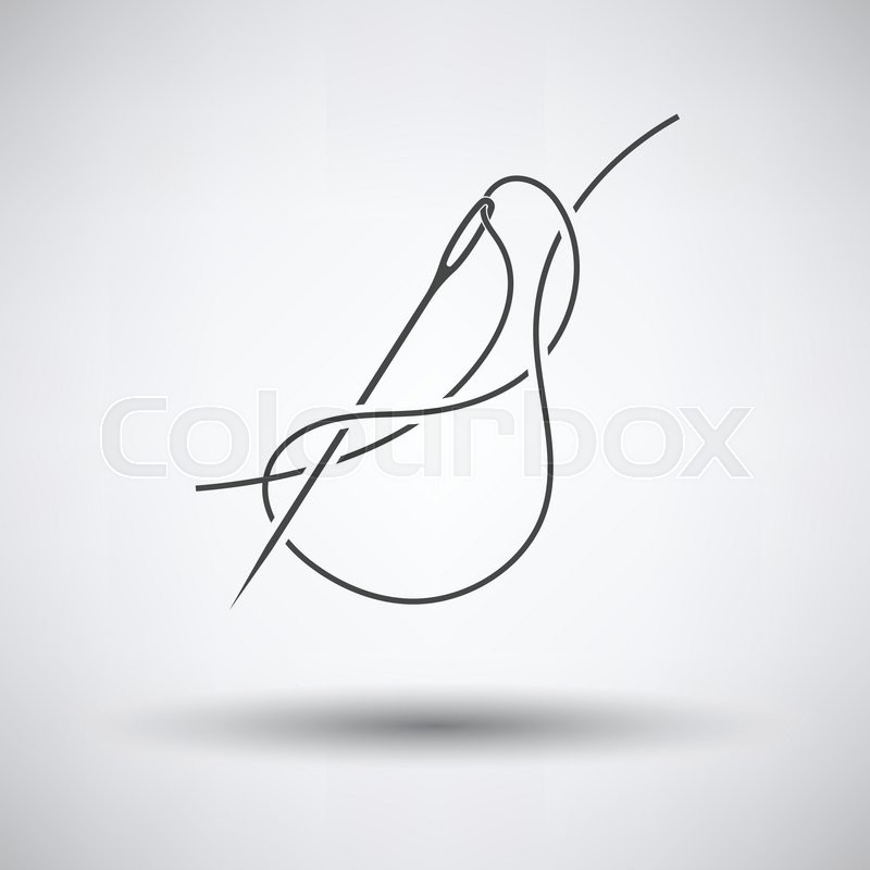 800x800 Sewing Needle With Thread Icon On Gray Stock Vector Colourbox