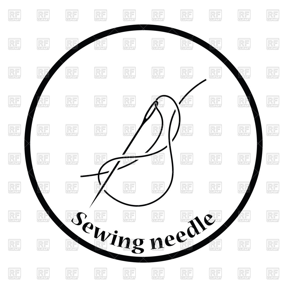 1200x1200 Thin Circle Design Of Sewing Needle Icon Vector Image Of Icons