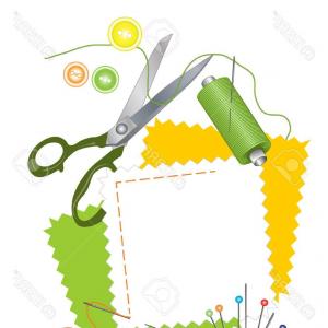 300x300 Photostock Vector Thread Needles Scissors And Other Accessories