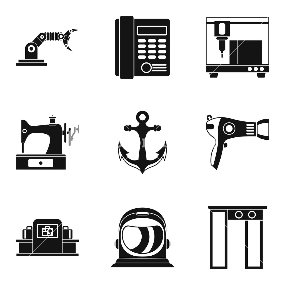 1000x1000 Equipment For Sewing Icons Set Simple Set Of Equipment