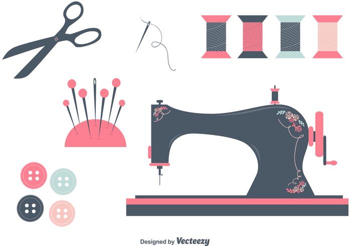 700x490 Sewing Vector Items Set
