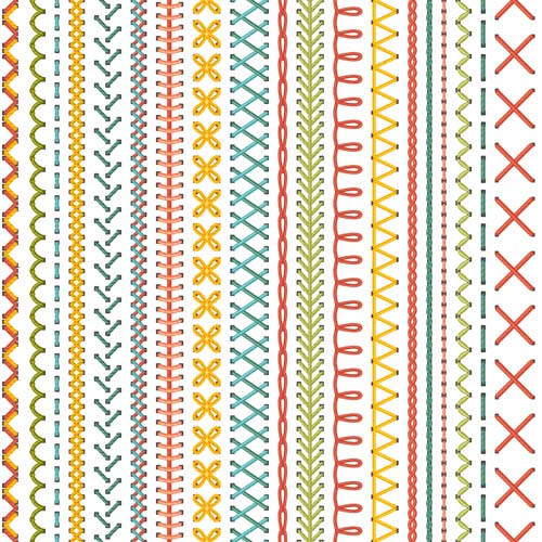 500x500 Sewing Colored Border Seamless Vector Free Download