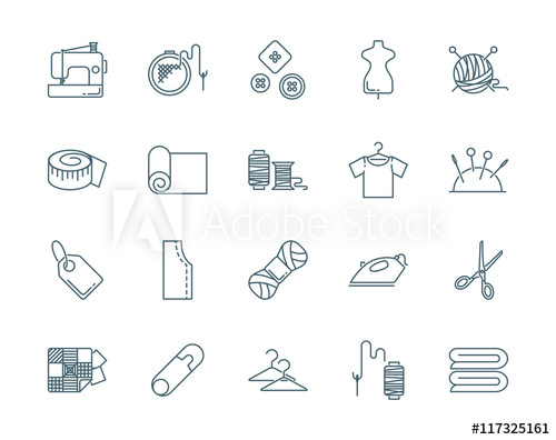 500x396 Sewing Vector Icons Set Modern Line Style