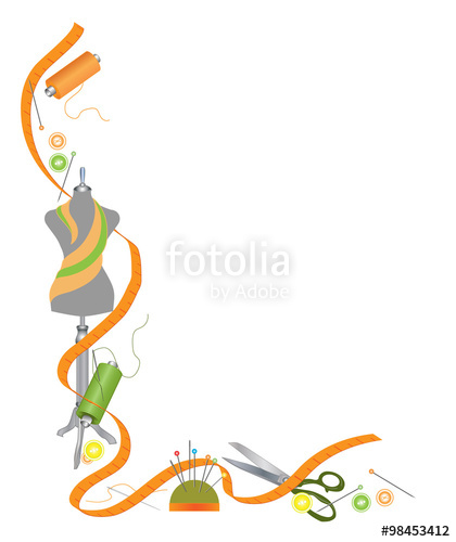 420x500 Thread, Needles, Scissors And Other Accessories For Sewing Vector