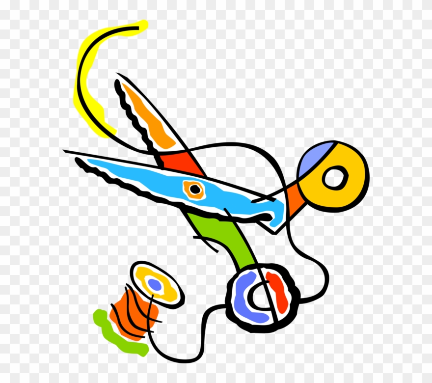880x780 Vector Illustration Of Needle, Thread, Scissors, Sewing