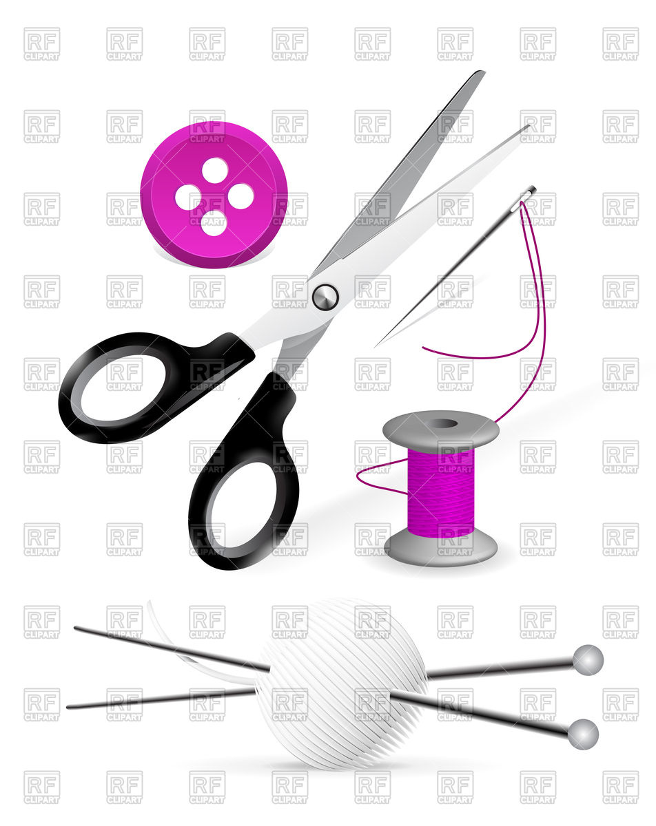 952x1200 Items For Knitting And Sewing Vector Image Of Objects