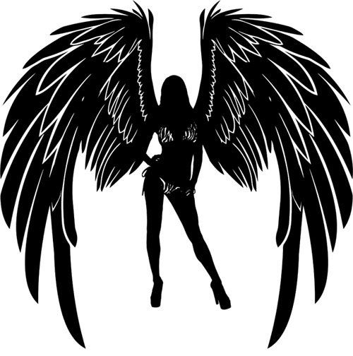 Angel Girl Silhouette 500x504 Angel Girl Silhouette