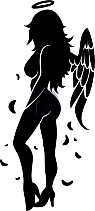 Angel Silhouette Drawing 325x720 Angel Silhouette Drawing