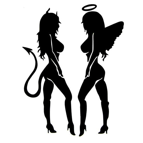 500x500 Angel And Devil Girl Silhouette