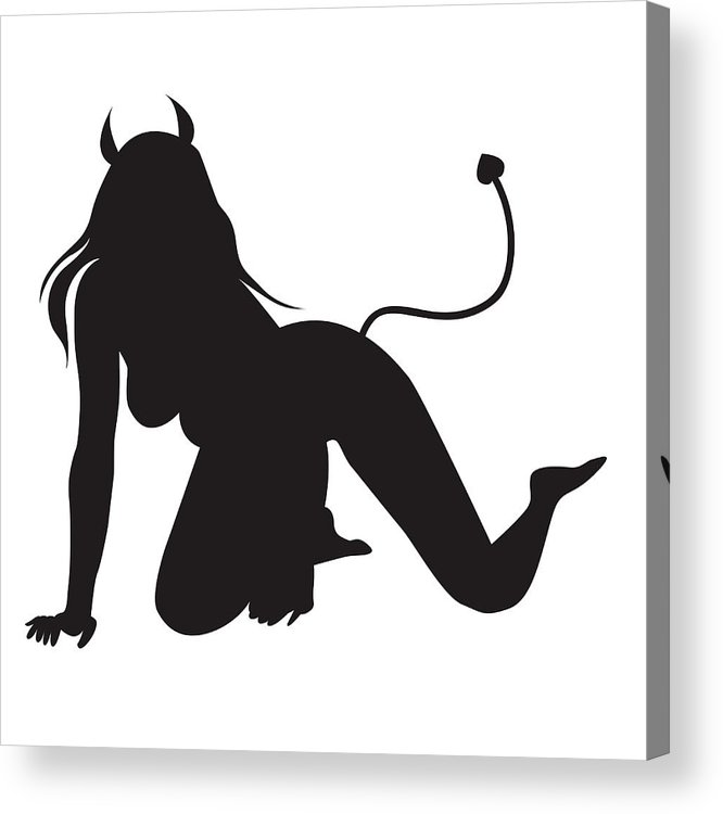 666x750 Vector Of Beautiful Sexy Devil Women Silhouettes Isolated On White