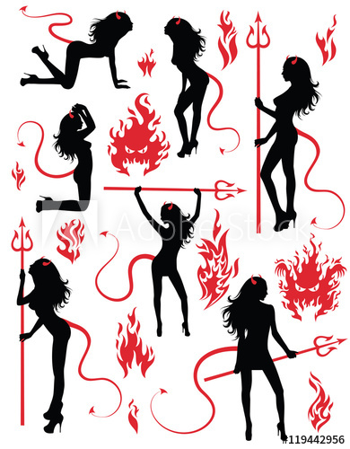 390x500 Collection Set Of Beautiful Sexy Devil Women