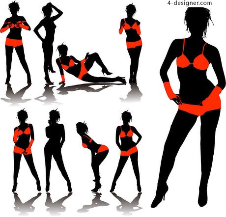 Sexy Girl Silhouette Vector