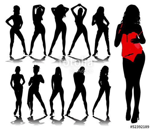 500x428 Sexy Woman Silhouettes Stock Image And Royalty Free Vector