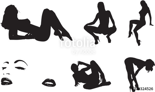 500x299 Sexy Girl Silhouettes Icon Stock Image And Royalty Free Vector