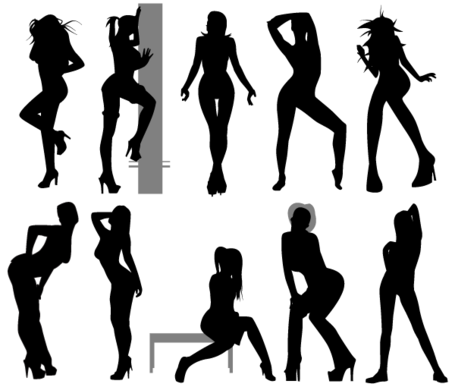 Sexy Girl Silhouette Vector at Vectorified.com | Collection of Sexy ...