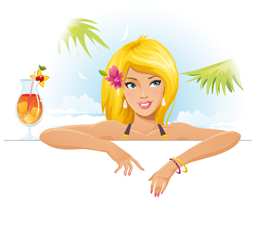 500x445 Summer Sexy Girls Vector Graphic Set Free Download