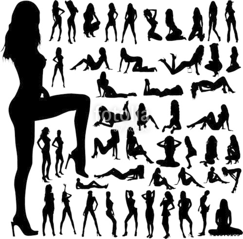 500x493 Sexy Girls Group Vector Silhouettes Stock Image And Royalty Free