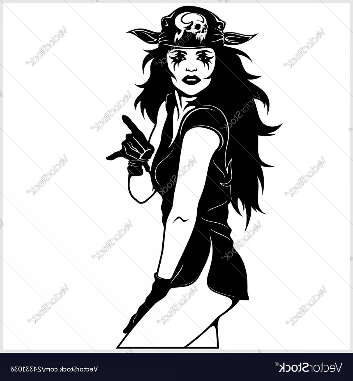 1200x1296 Cool Rocker Sexy Girl Vector Handandbeak