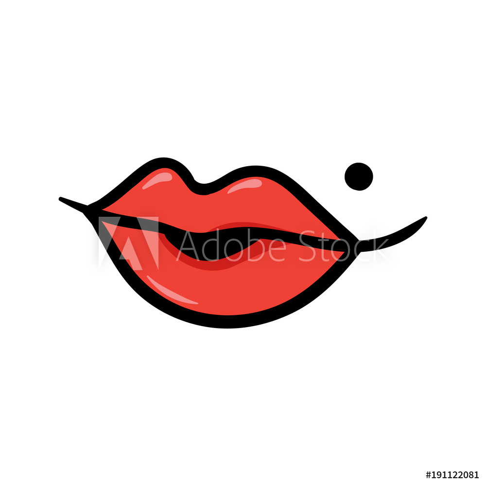 1000x1000 Photo Art Print Cartoon Sexy Lips Vector Illustration Europosters