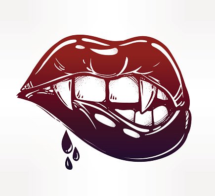 435x395 Sexy Biting Vampire Lips Vector Stock Vectors