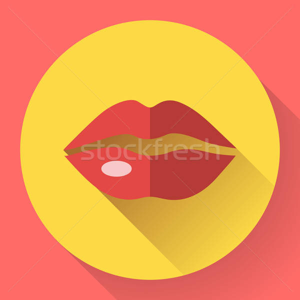 600x600 Sexy Lips Vector Icon Vector Illustration Mariia Balchos