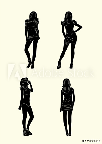 355x500 Lady Sexy Silhouette, Art Vector