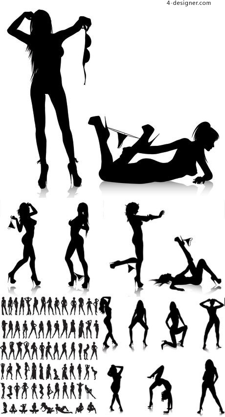460x852 Designer Undressing Sexy Silhouette Vector Material