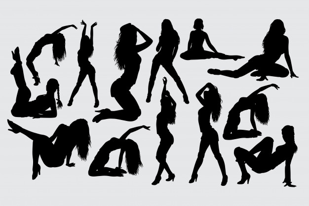 626x419 Sexy Female Action Silhouette Vector Premium Download