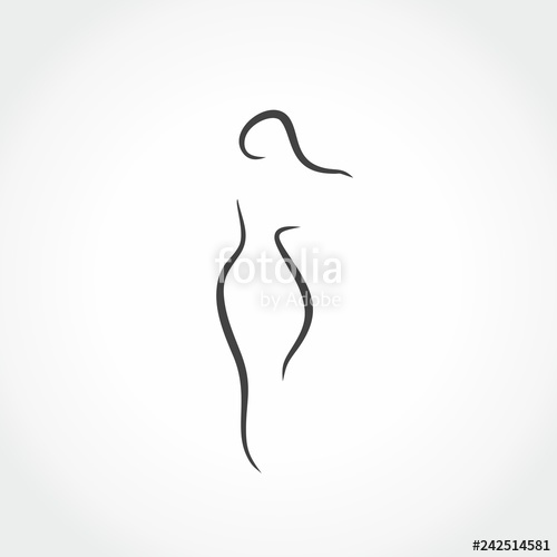 500x500 Woman Sexy Silhouette Icon Vector Illustration Stock Image