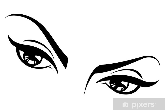 700x467 Sexy Vector Female Eyes Three Wall Mural