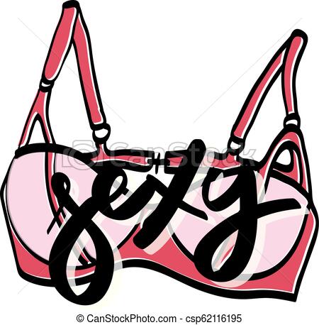 450x458 Sexy Vector Poster With Pink Bra Typography Card, Image