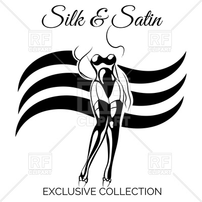 400x400 Black And White Lingerie Shop Poster With Sexy Woman Vector Image