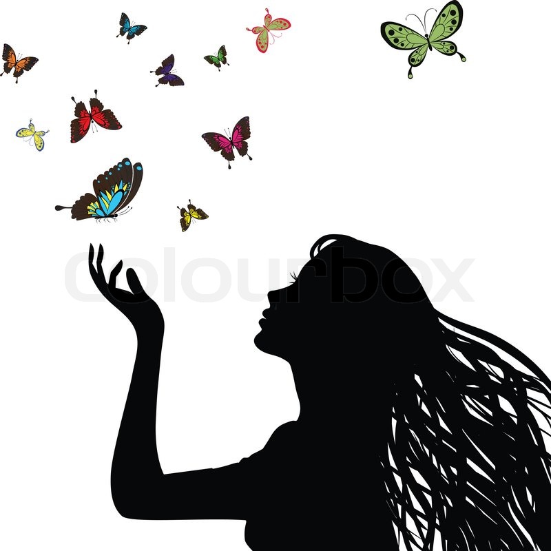 800x800 Sexy Vector Woman Silhouette Hand Stock Vector Colourbox
